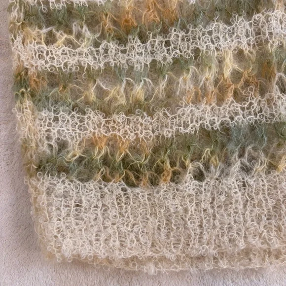 Bernat Klein Vintage Mohair Striped V-Neck Handknit Sweater Vest — Rare Sz L - Picture 4 of 11